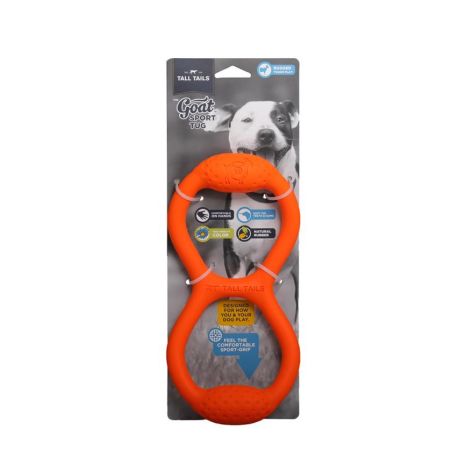 Tall Tails Goat Sport Rubber Tug Orange 11" Dog Toy