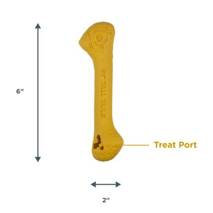 Tall Tails Goat Sport Rubber Bone Yellow 6" Dog Toy