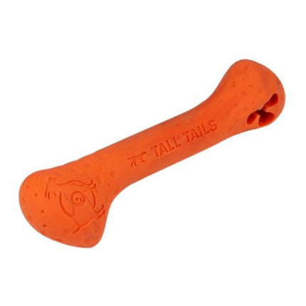 Tall Tails Goat Sport Rubber Bone Orange 9" Dog Toy