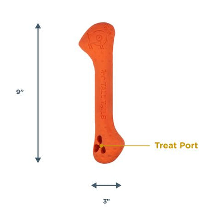 Tall Tails Goat Sport Rubber Bone Orange 9" Dog Toy