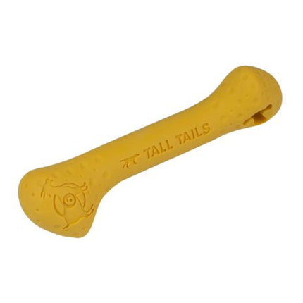 Tall Tails Goat Sport Rubber Bone Yellow 6" Dog Toy