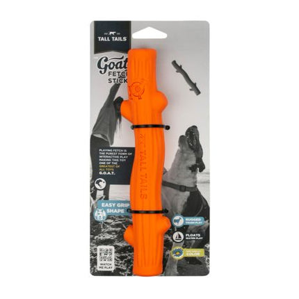 Tall Tails Goat Rubber Fetch Stick Orange 10" Dog Toy