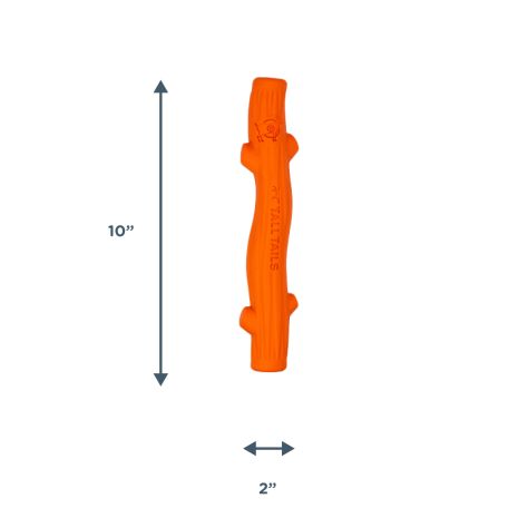 Tall Tails Goat Rubber Fetch Stick Orange 10" Dog Toy