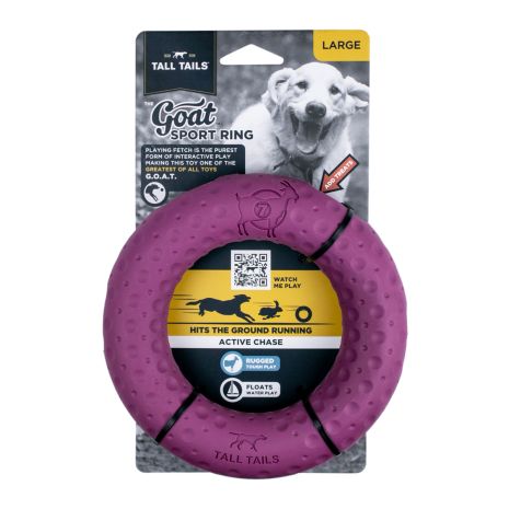 Tall Tails Goat Sport Rubber Ring Purple 7" Dog Toy