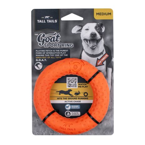 Tall Tails Goat Sport Rubber Ring Orange 5" Dog Toys