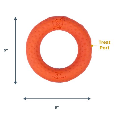 Tall Tails Goat Sport Rubber Ring Orange 5" Dog Toys