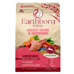 Earthborn Holistic Unrefined Roasted Rabbit dry dog food, 25 lb bag