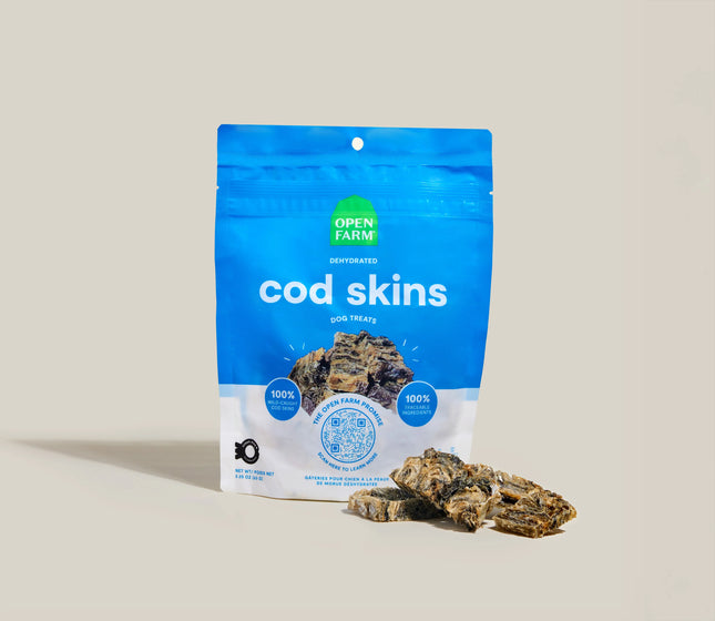 Open Farm Dehydrated Cod Skin Dog Treats 2.25oz