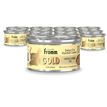 Fromm Gold Indoor Cat Hairball Control Chicken & Salmon Pâté Cat Cans