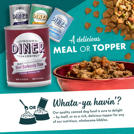 Fromm Diner Favorites Bella's Beef Barkundy Stew Dog Cans