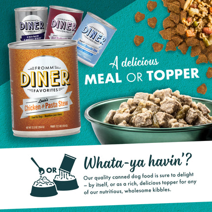 Fromm Diner Favorites Louie's Chicken & Pasta Stew Dog Cans