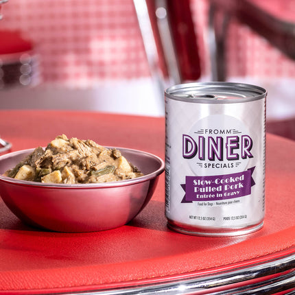 Fromm Diner Specials Slow-Cooked Pulled Pork Entree in Gravy Dog Cans