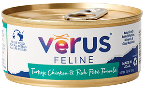 Verus Feline Turkey, Chicken& Fish Pate Formula Cat Cans