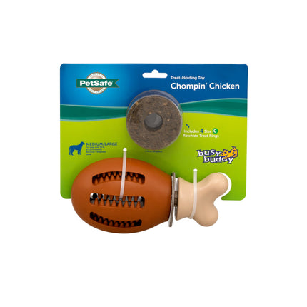 PetSafe Busy Buddy Chompin' Chicken Treat Holding Dog Toy