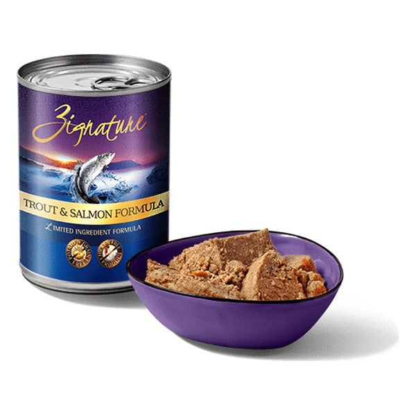 ZIGNATURE TROUT & SALMON GRAIN FREE LIMITED INGREDIENT DOG FOOD CANS 12OZ (12 COUNT)