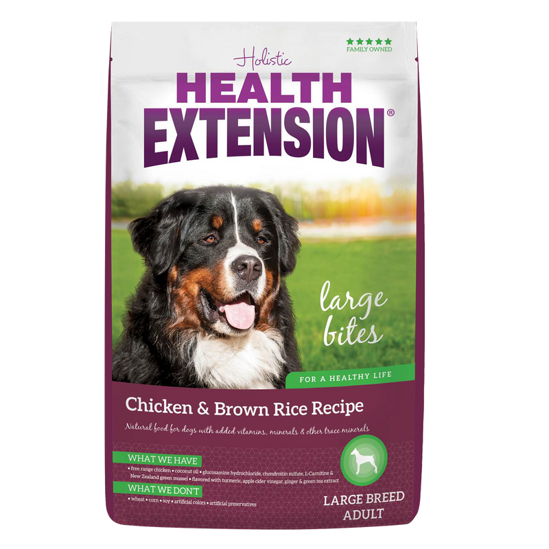 Health Extension Large Bites Chicken & Brown Rice Dog Food