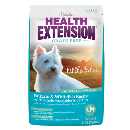 Health Extension Grain Free Buffalo & Whitefish Recipe Little Bites Dog Food