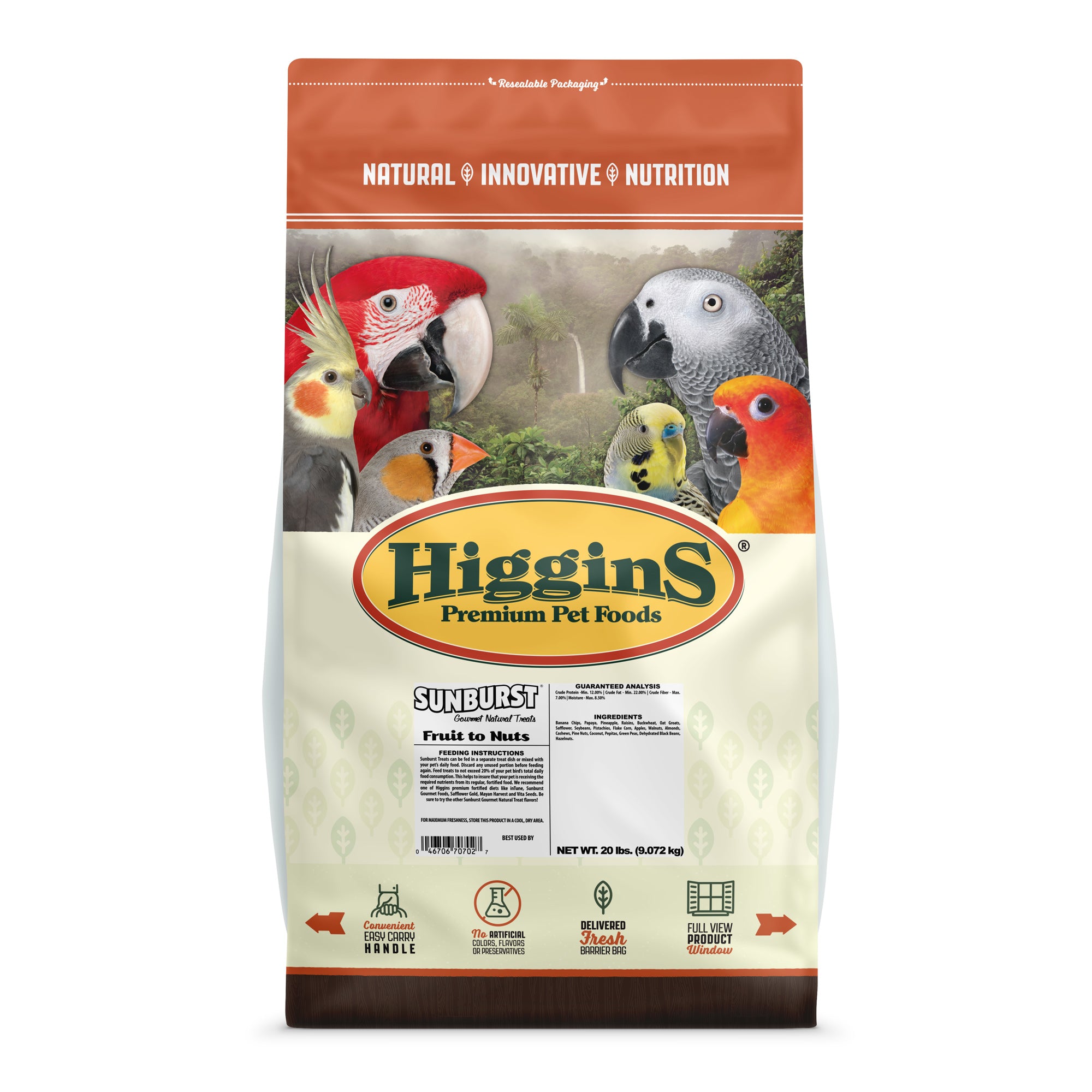 Higgins Bird Treats Sunburst Fruit to Nut Petbowlz