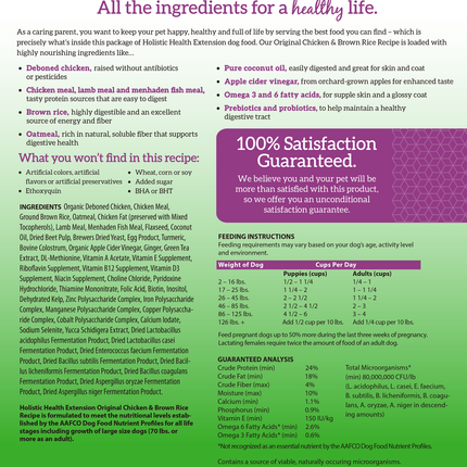 Health Extension Original Chicken & Brown Rice Recipe Dry Dog Food