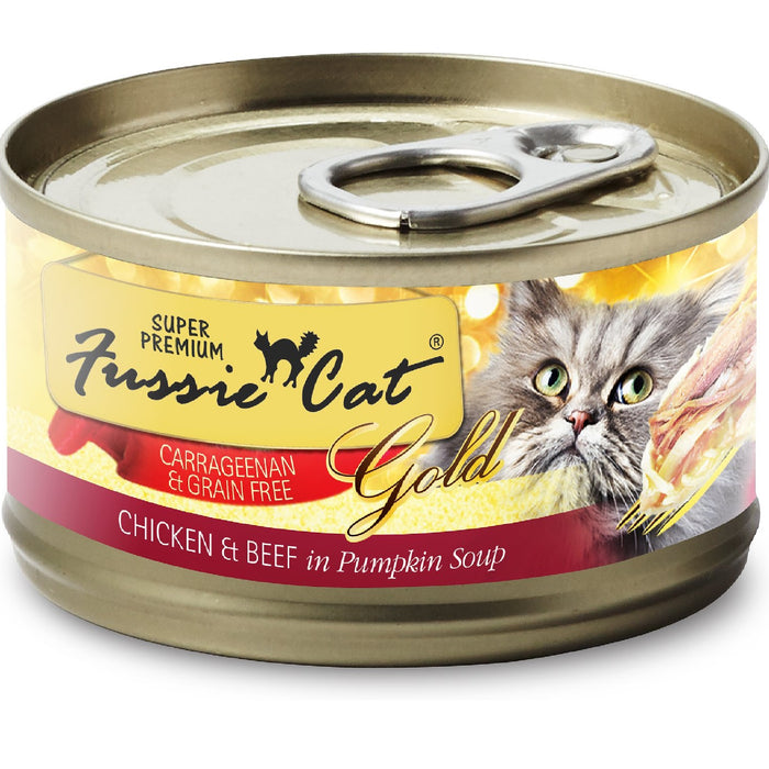 FUSSIE CAT SUPER PREMIUM CHICKEN AND BEEF GRAIN FREE CANNED CAT FOOD 2.82 OZ -CASE OF 24