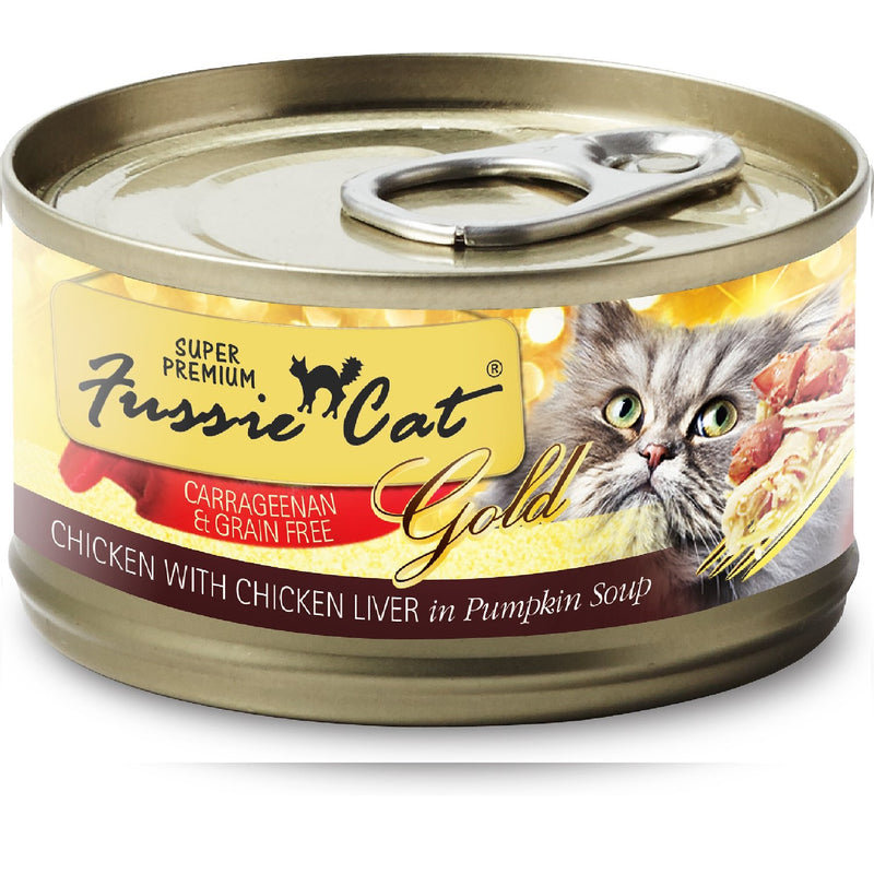 FUSSIE CAT SUPER PREMIUM CHICKEN WITH CHICKEN LIVER GRAIN FREE CANNED CAT FOOD 2.82 OZ -CASE OF 24