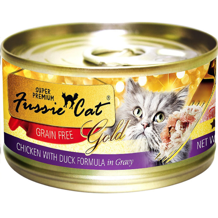 FUSSIE CAT SUPER PREMIUM CHICKEN WITH DUCK GRAIN FREE CANNED CAT FOOD 2.82 OZ -CASE OF 24
