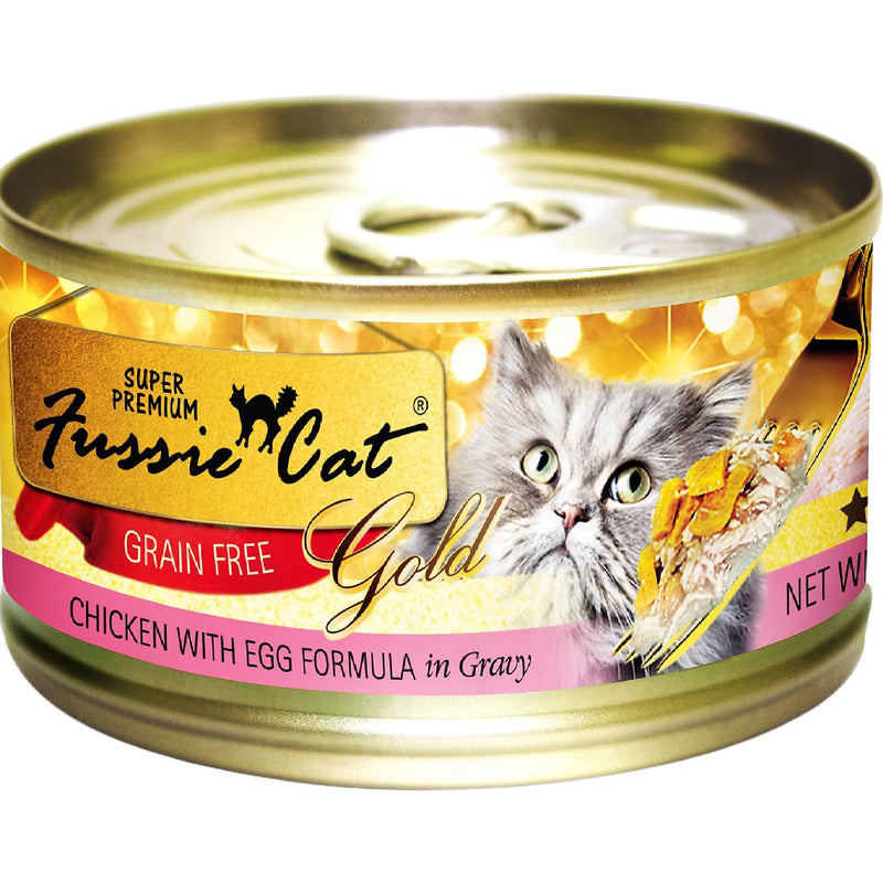 FUSSIE CAT SUPER PREMIUM CHICKEN WITH EGG GRAIN FREE CANNED CAT FOOD 2.82 OZ -CASE OF 24