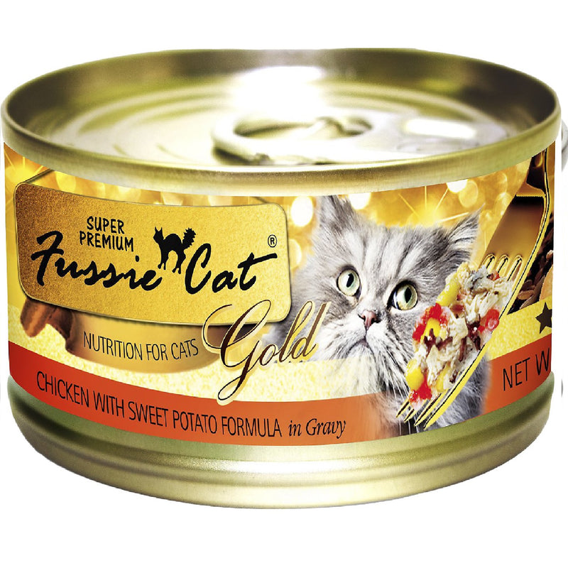 FUSSIE CAT SUPER PREMIUM CHICKEN WITH SWEET POTATO GRAIN FREE CANNED CAT FOOD 2.82 OZ -CASE OF 24