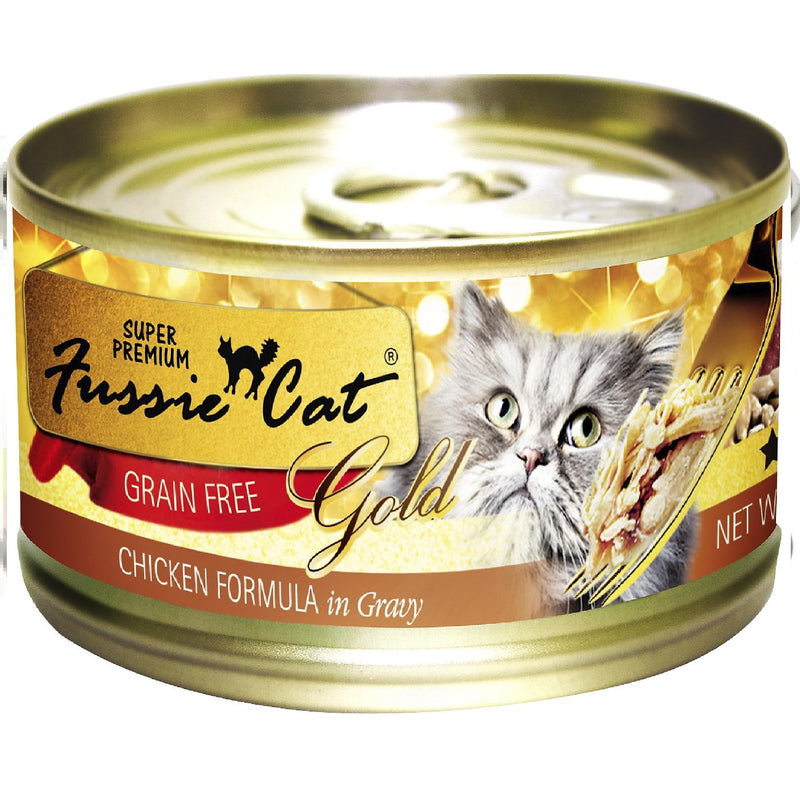 FUSSIE CAT SUPER PREMIUM CHICKEN IN GRAVY GRAIN FREE CANNED CAT FOOD 2.82 OZ -CASE OF 24