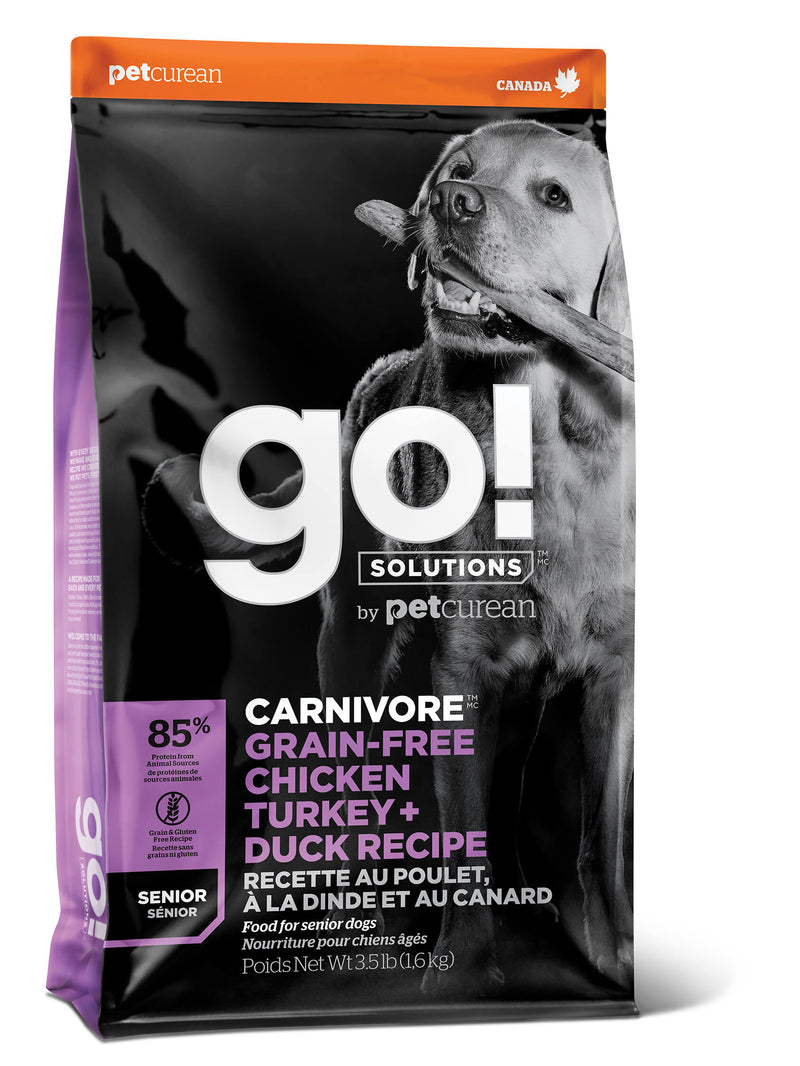 GO! Carnivore GF Chicken,Turkey + Duck Senior Recipe Dog Food
