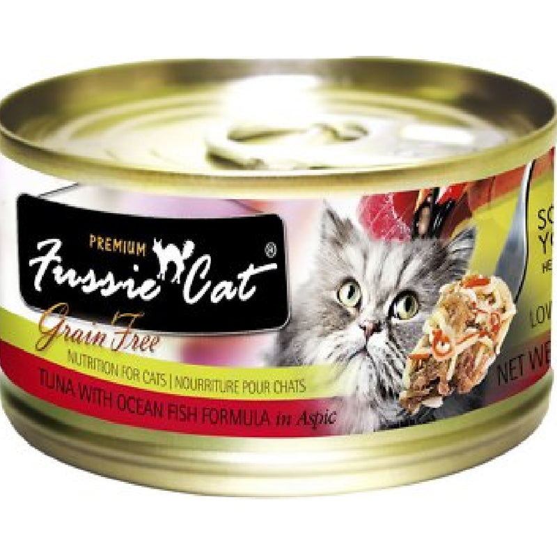 FUSSIE CAT TUNA WITH OCEAN FISH GRAIN FREE CANNED CAT FOOD 2.82 OZ -CASE OF 24