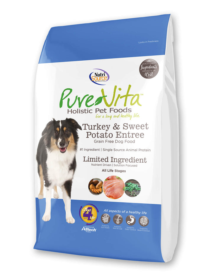 Pure Vita Turkey, Sweet Potato, & Peas Grain Free Dog Food