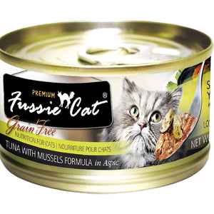 FUSSIE CAT TUNA WITH MUSSELS GRAIN FREE CANNED CAT FOOD 2.82 OZ -CASE OF 24
