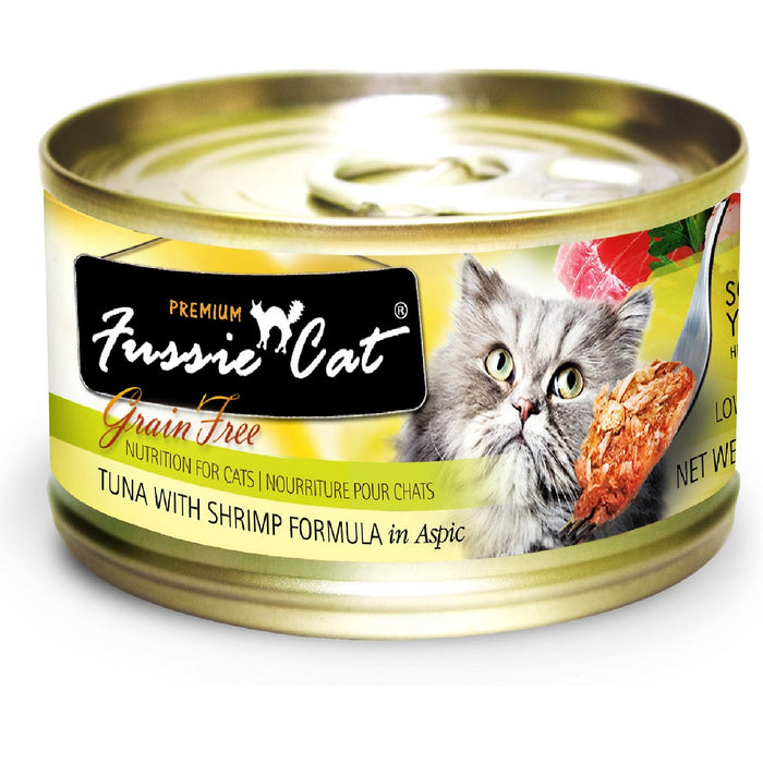 FUSSIE CAT TUNA WITH SHRIMP GRAIN FREE CANNED CAT FOOD 2.82 OZ -CASE OF 24