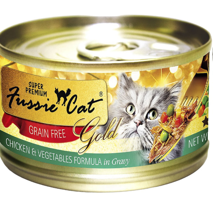 FUSSIE CAT SUPER PREMIUM CHICKEN AND VEGETABLES GRAIN FREE CANNED CAT FOOD 2.82 OZ -CASE OF 24