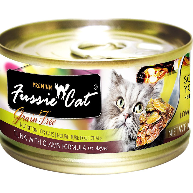 FUSSIE CAT TUNA WITH CLAMS GRAIN FREE CANNED CAT FOOD 2.82 OZ -CASE OF 24