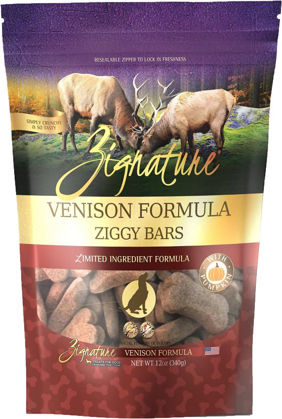 ZIGGY BARS DOG BISCUIT VENISON FORMULA TREATS 12OZ